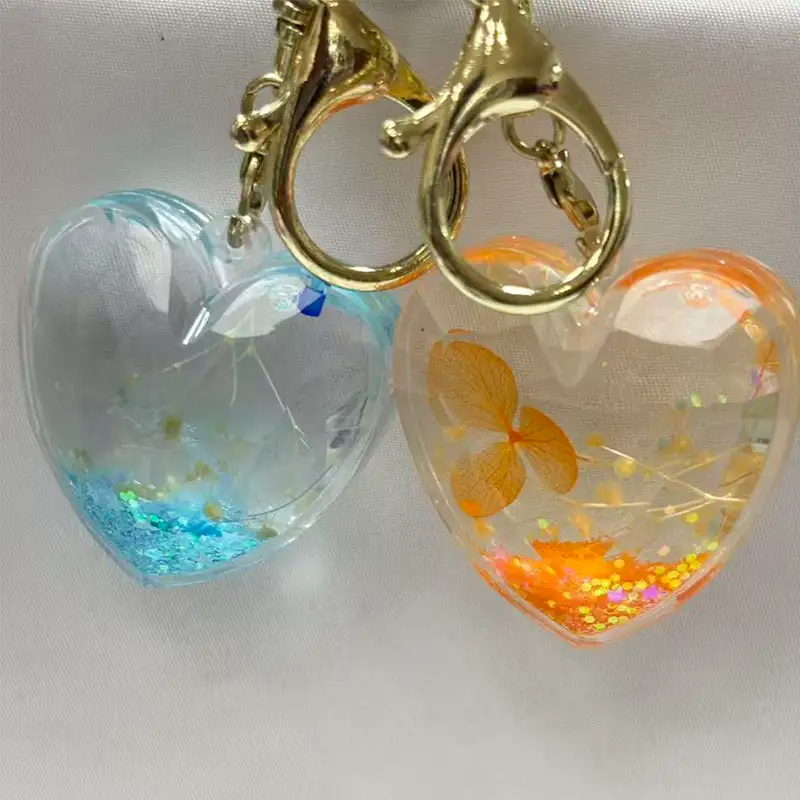 Diamanten hart vloeibare sleutelhanger